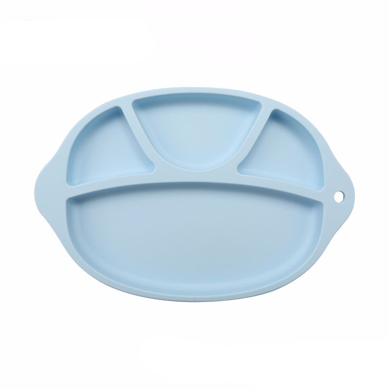 На едро хранителен клас Силикон разделен чиния неплъзгаща се силиконова плочи за бебешки табели за малки деца, хранещи със силиконова чиния за вечеря